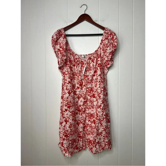 open lace back dress Madewell Women's Textured Crepe Scoop Neck Mini Dress, Harper Floral Red  White, 2 at Amazon Women's Clothing store